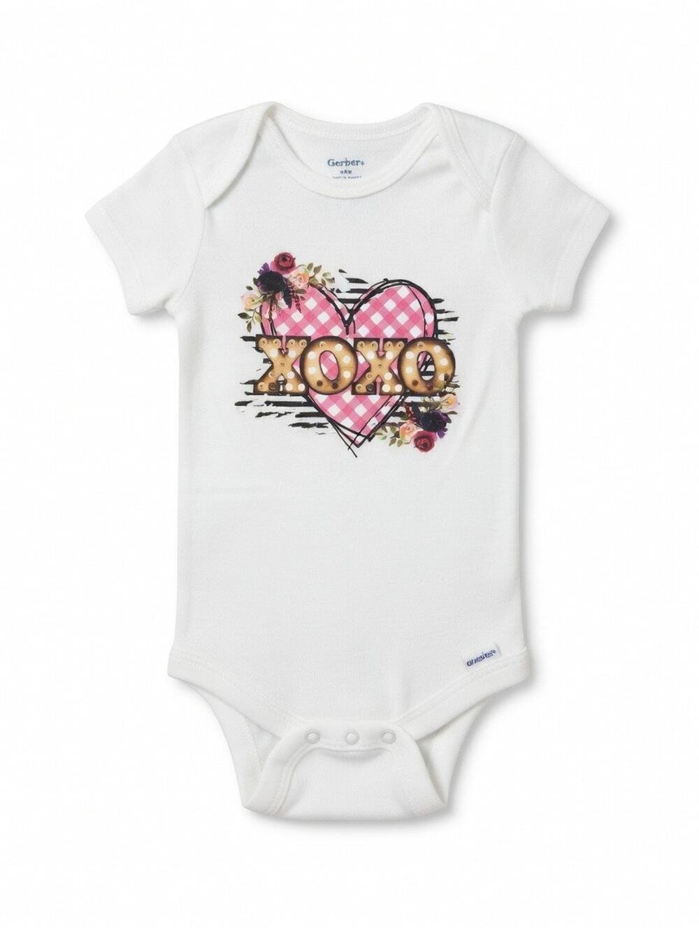 Gerber "XOXO" Heart Onesie – Size 6-9 Months